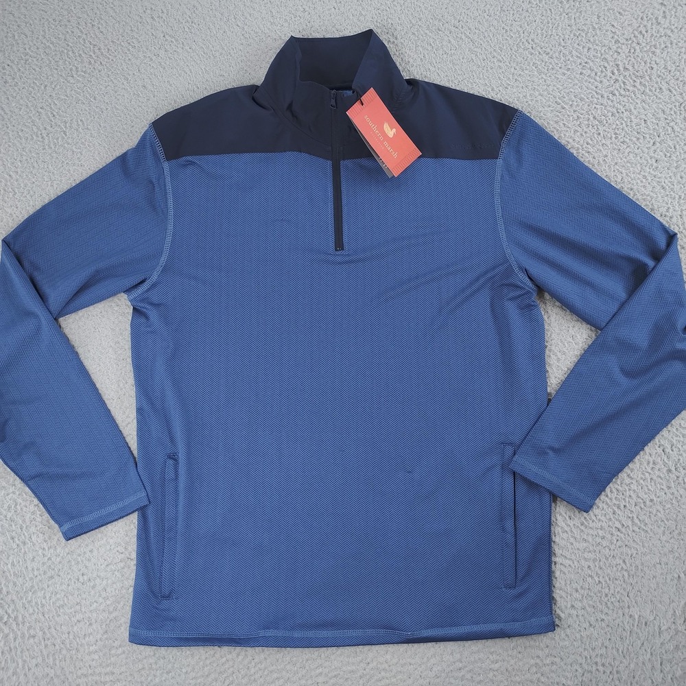 Southern Marsh FieldTec Karst Pullover Mens Small Blue Quarter Zip Stretch